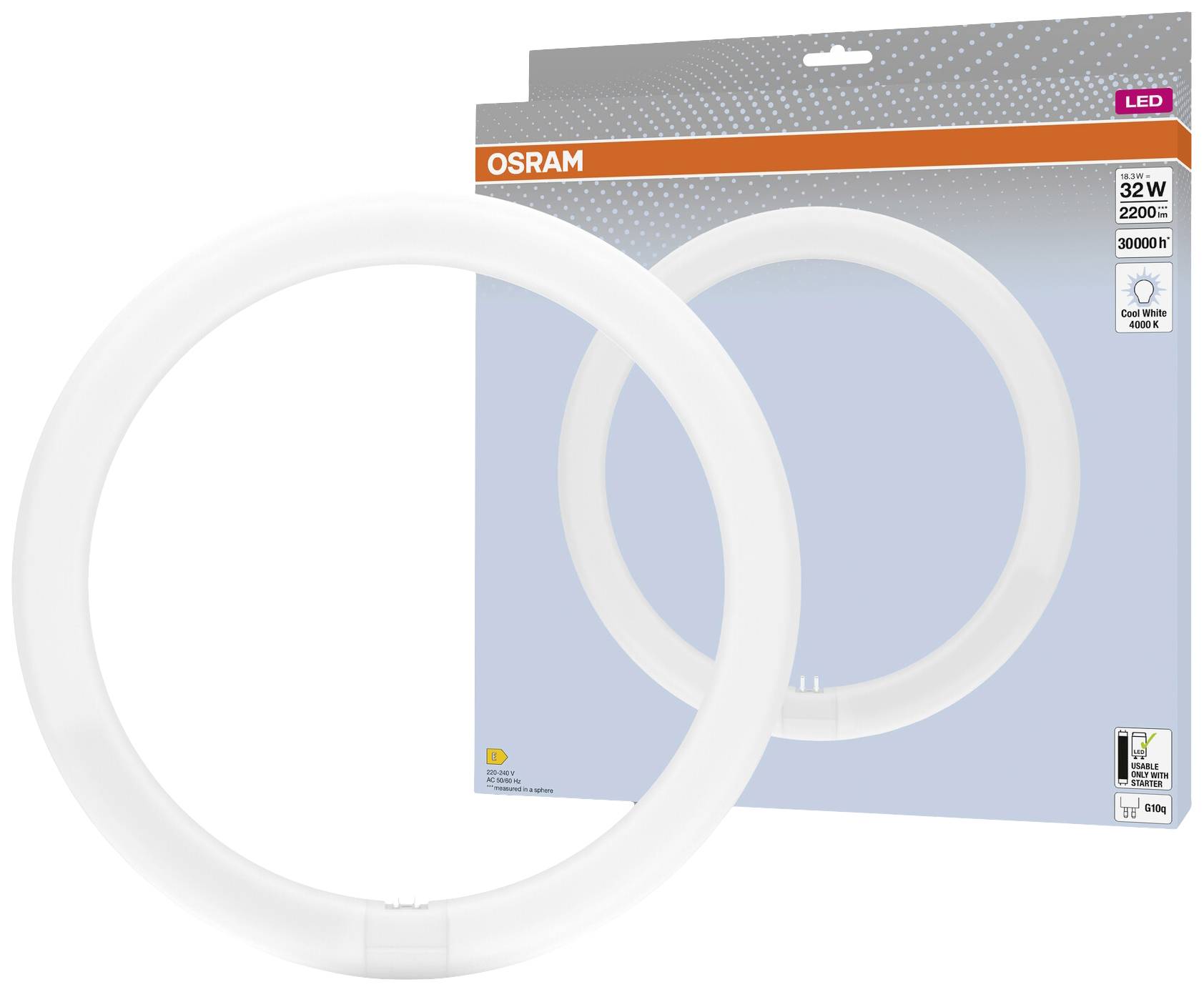 OSRAM HOMELIGHTING LED-Röhre EEK: E (A - G) G10q Ringform 18.3 W = 32 W Neutralweiß (Ø x L) 300 mm x 300 mm 1 St.