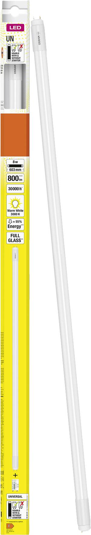 OSRAM HOMELIGHTING LED-Röhre EEK: F (A - G) G13 Röhrenform 8W = 18W Warmweiß (Ø x L) 27.80mm x 603mm 1St.