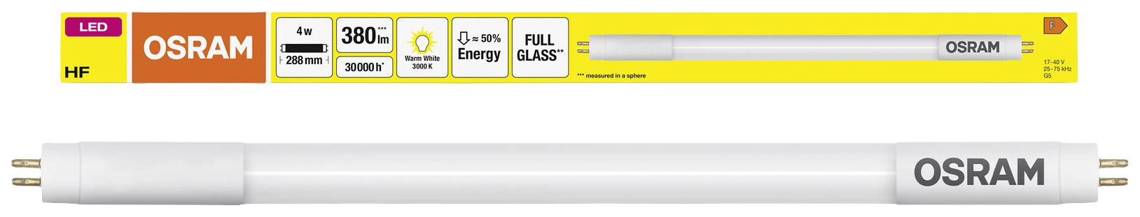 OSRAM HOMELIGHTING LED-Röhre EEK: F (A - G) G5 Röhrenform 4W = 8W Warmweiß (Ø x L) 18.50mm x 288mm 1St.