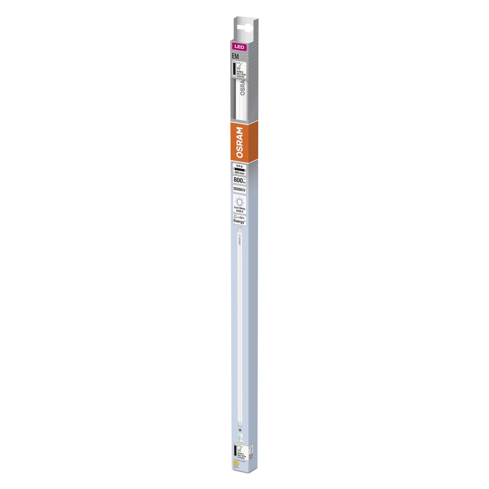 OSRAM HOMELIGHTING LED-Röhre EEK: E (A - G) G13 Röhrenform 6.6 W = 18 W Neutralweiß (Ø x L) 26.80 mm x 604 mm 1 St.