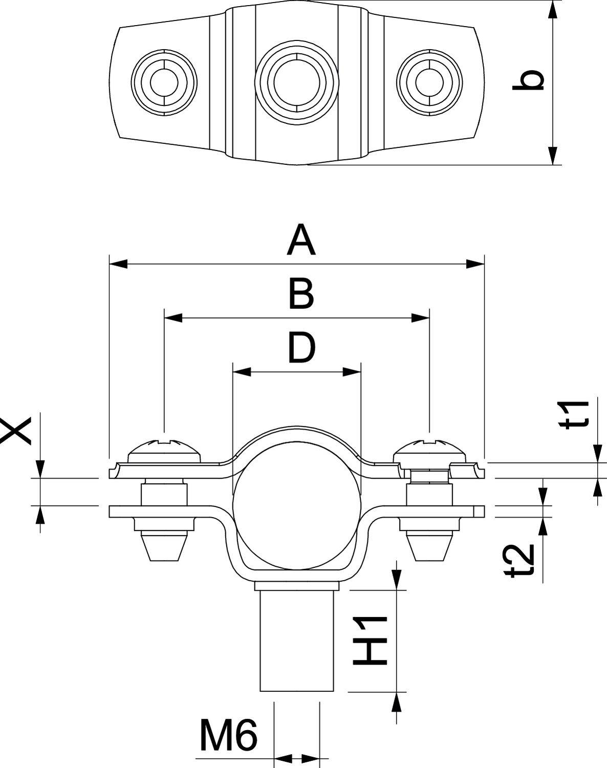 OBO Bettermann 1362632 Abstandschelle 25St.