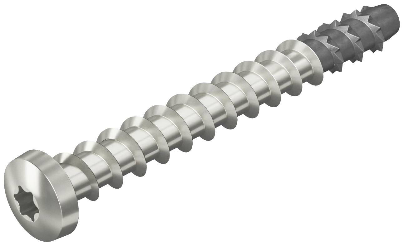 Schraube mit Torx-Kopf, durchgehendem Gewinde und selbstschneidender Spitze, geeignet für den Einsatz in Holz- oder Metallverbindungen.