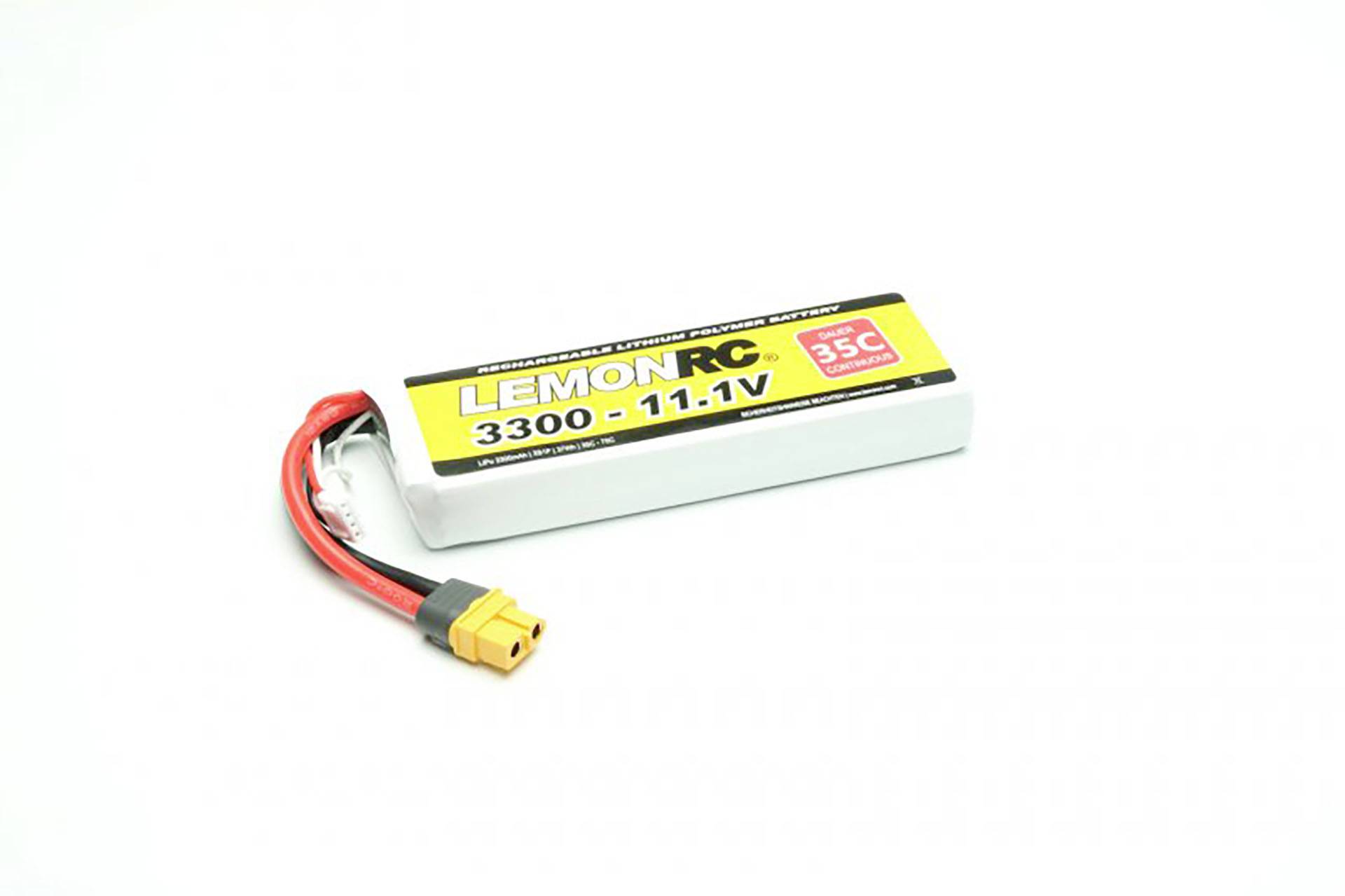 Lithium-Polymer-Akku Lemon RC 3300mAh 11,1V 35C mit XT60-Anschluss.