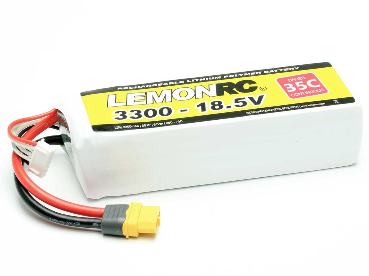 LemonRC Modellbau-Akkupack (LiPo) 18.5V 3300 mAh Zellen-Zahl: 5 35 C Softcase XT60