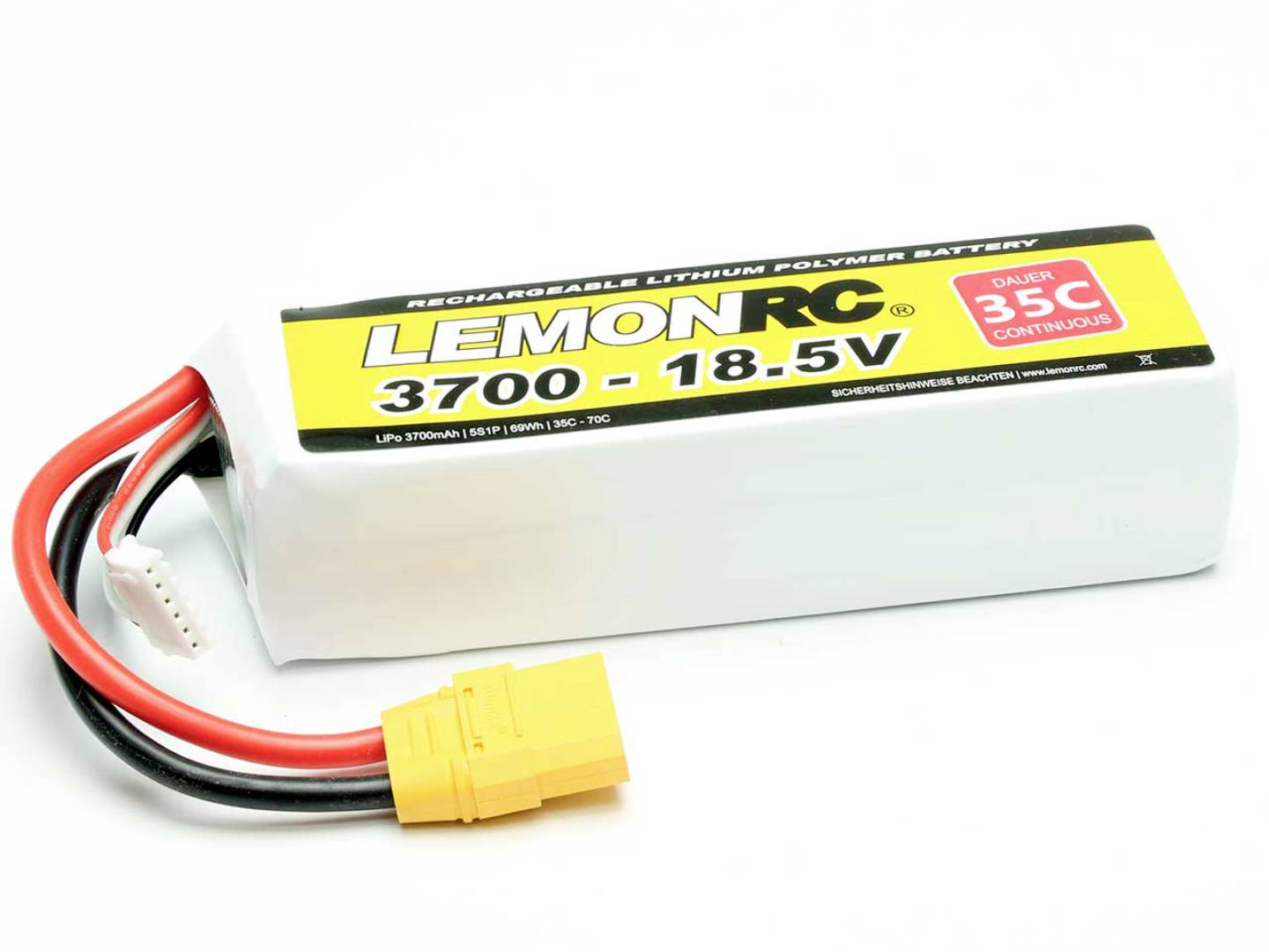 LemonRC Modellbau-Akkupack (LiPo) 18.5V 3700 mAh Zellen-Zahl: 5 35 C Softcase XT90
