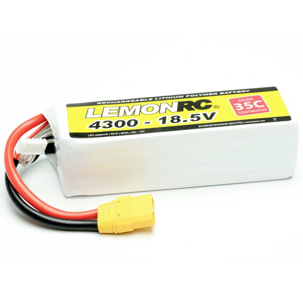 LemonRC Modellbau-Akkupack (LiPo) 18.5V 4300 mAh Zellen-Zahl: 5 35 C Softcase XT90