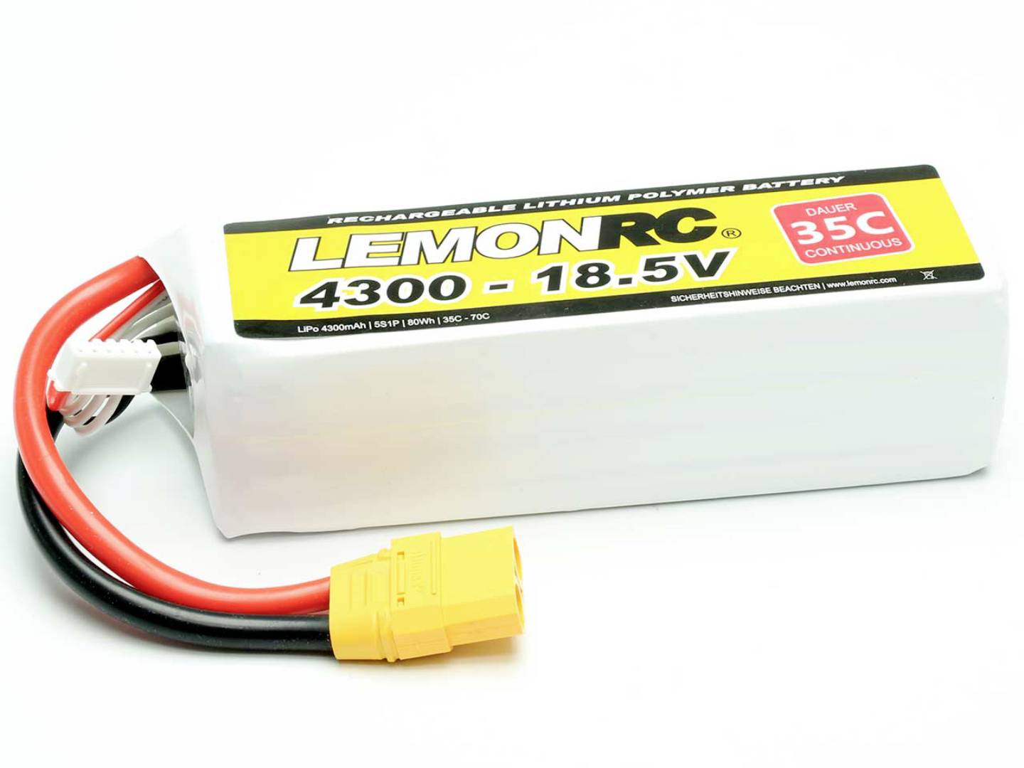 LemonRC Modellbau-Akkupack (LiPo) 18.5V 4300 mAh Zellen-Zahl: 5 35 C Softcase XT90