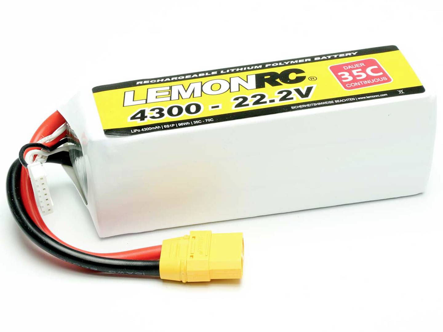 LemonRC Modellbau-Akkupack (LiPo) 22.2V 4300 mAh Zellen-Zahl: 6 35 C Softcase XT90