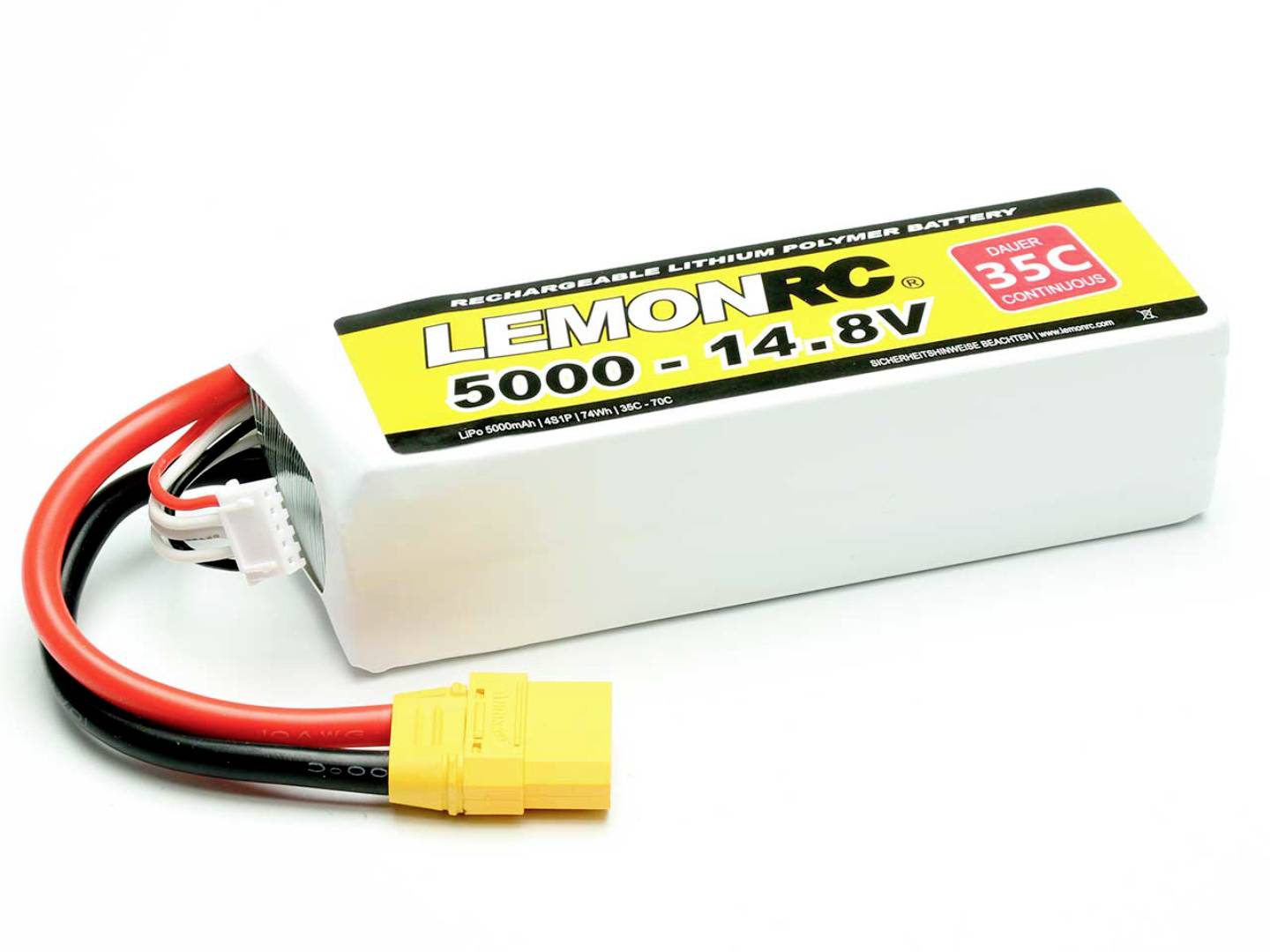 LemonRC Modellbau-Akkupack (LiPo) 14.8V 5000 mAh Zellen-Zahl: 4 35 C Softcase XT90
