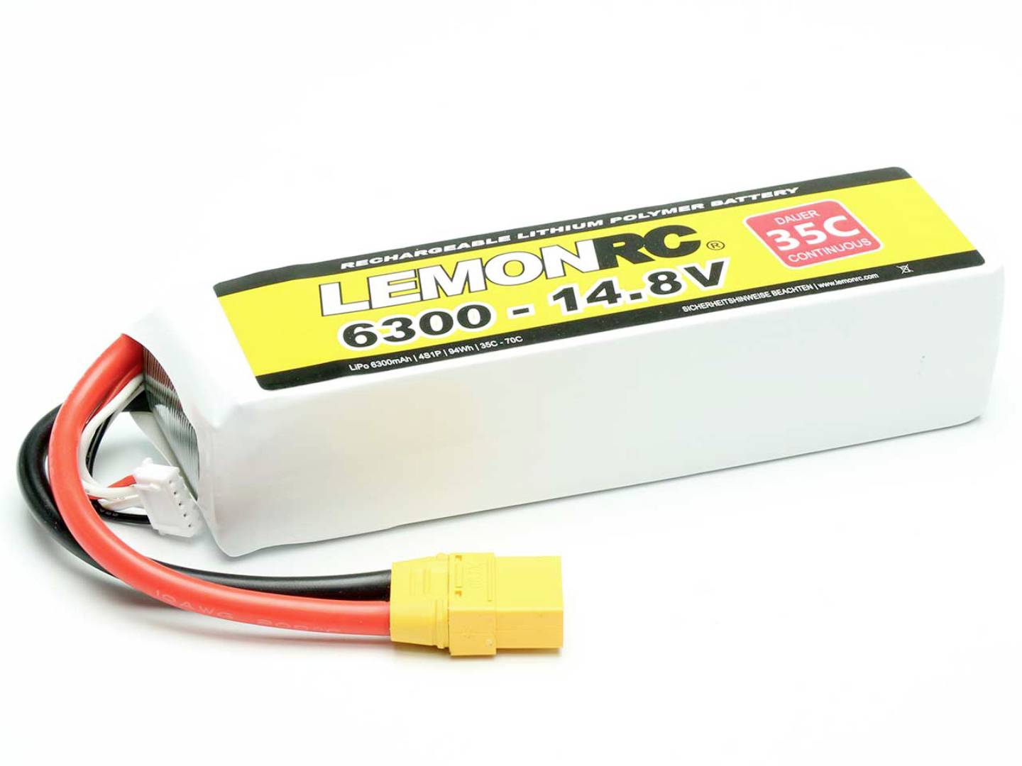 LemonRC Modellbau-Akkupack (LiPo) 14.8V 6300 mAh Zellen-Zahl: 4 35 C Softcase XT90