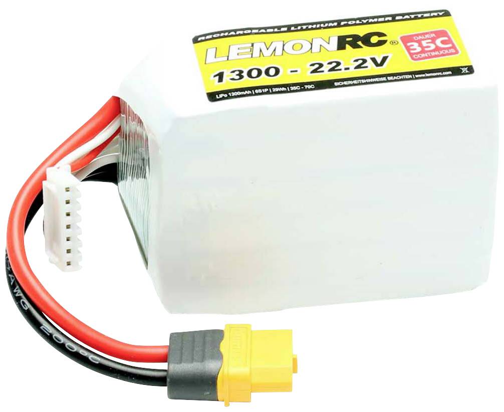 LemonRC Modellbau-Akkupack (LiPo) 22.2V 1300 mAh Zellen-Zahl: 6 35 C Softcase XT60