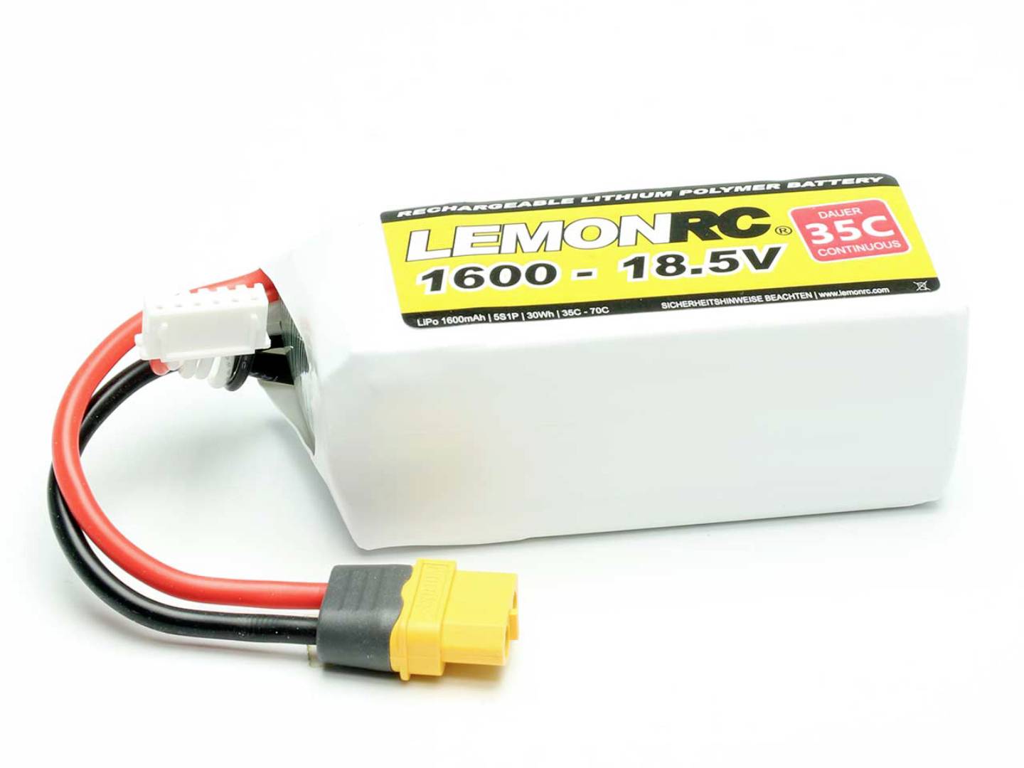 LemonRC Modellbau-Akkupack (LiPo) 18.5V 1600 mAh Zellen-Zahl: 5 35 C Softcase XT60