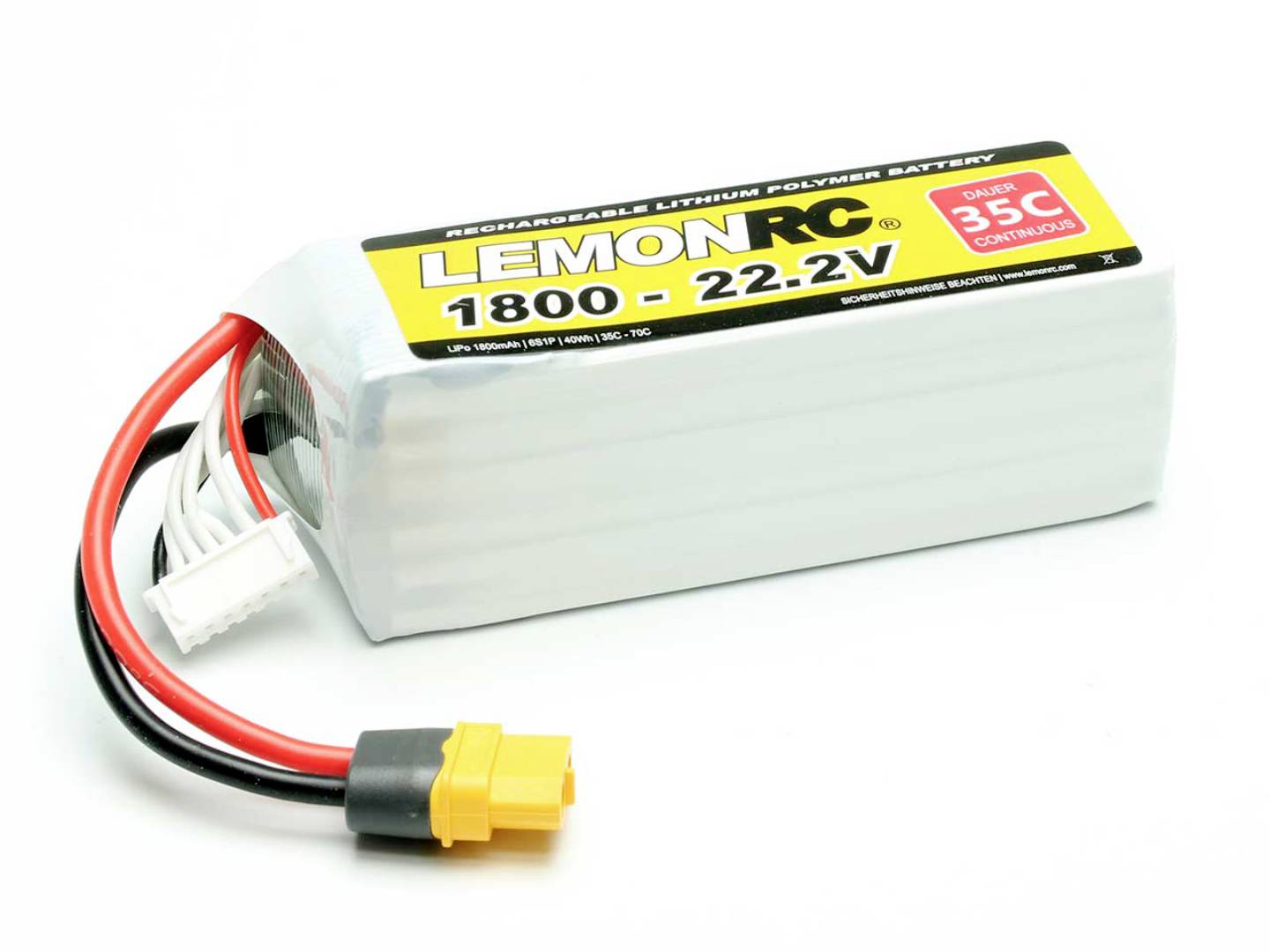 LemonRC Modellbau-Akkupack (LiPo) 22.2V 1800 mAh Zellen-Zahl: 6 35 C Softcase XT60