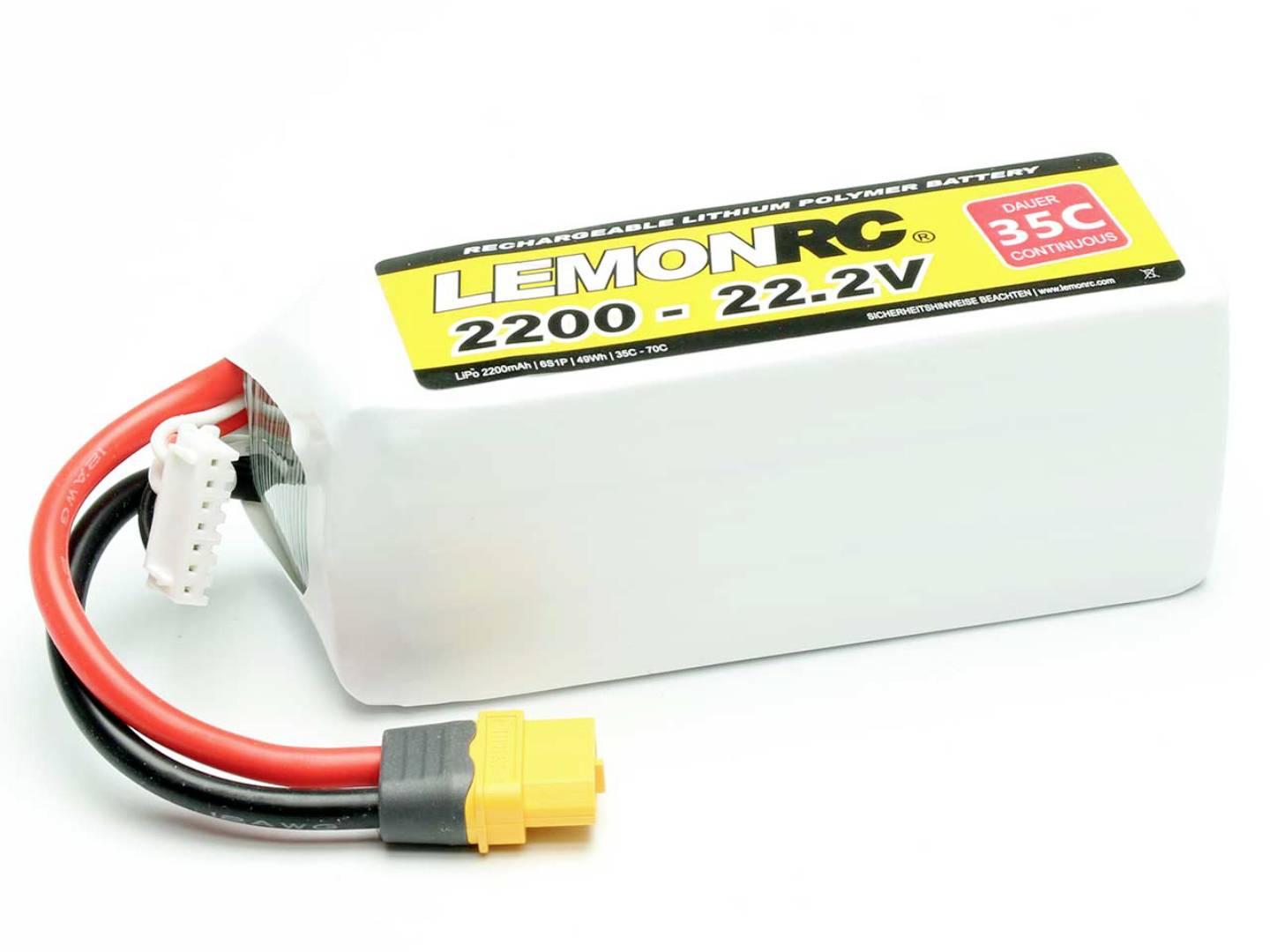 LemonRC Modellbau-Akkupack (LiPo) 22.2V 2200 mAh Zellen-Zahl: 6 35 C Softcase XT60