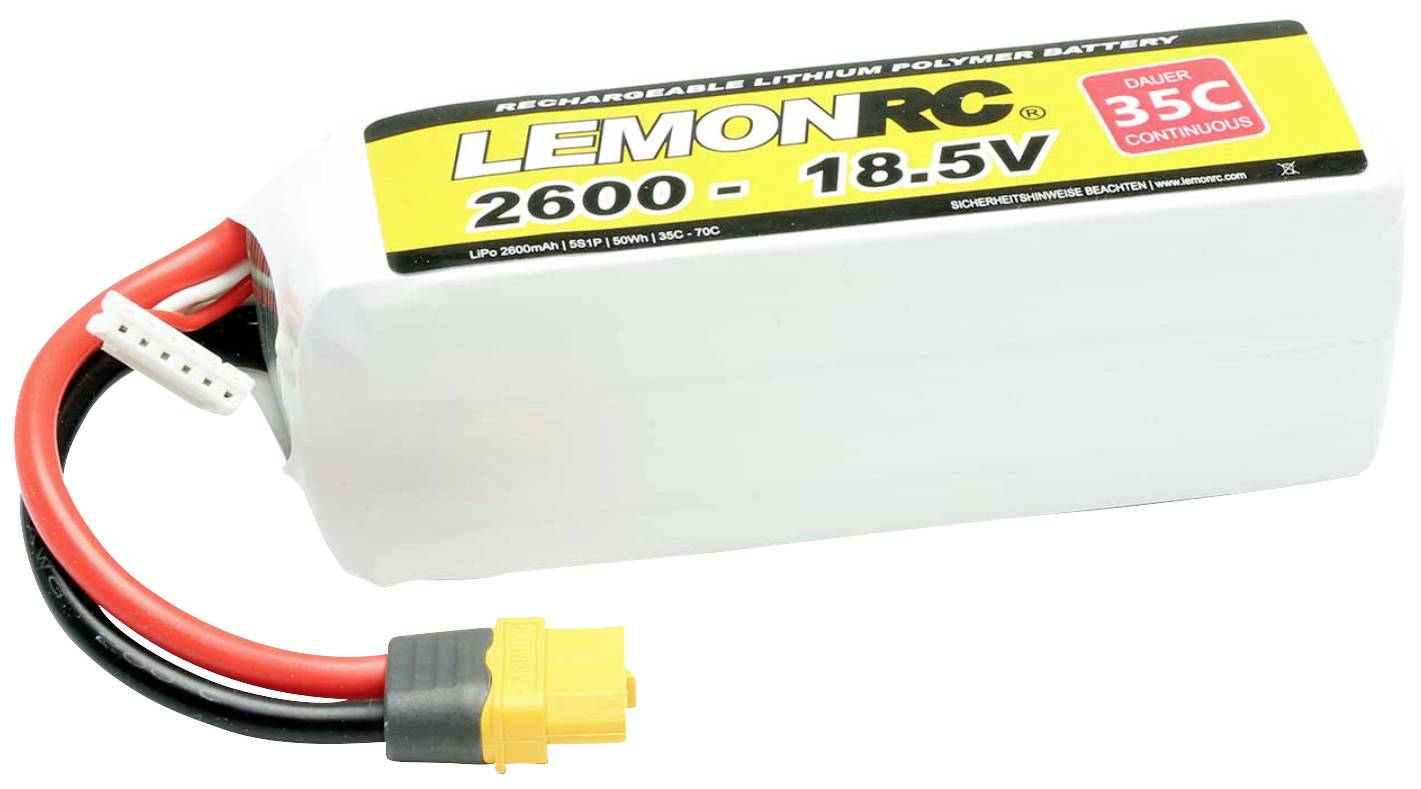 LemonRC Modellbau-Akkupack (LiPo) 18.5V 2600 mAh Zellen-Zahl: 5 35 C Softcase XT60