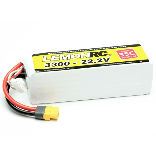 LemonRC Modellbau-Akkupack (LiPo) 22.2V 3300 mAh Zellen-Zahl: 6 35 C Softcase XT60