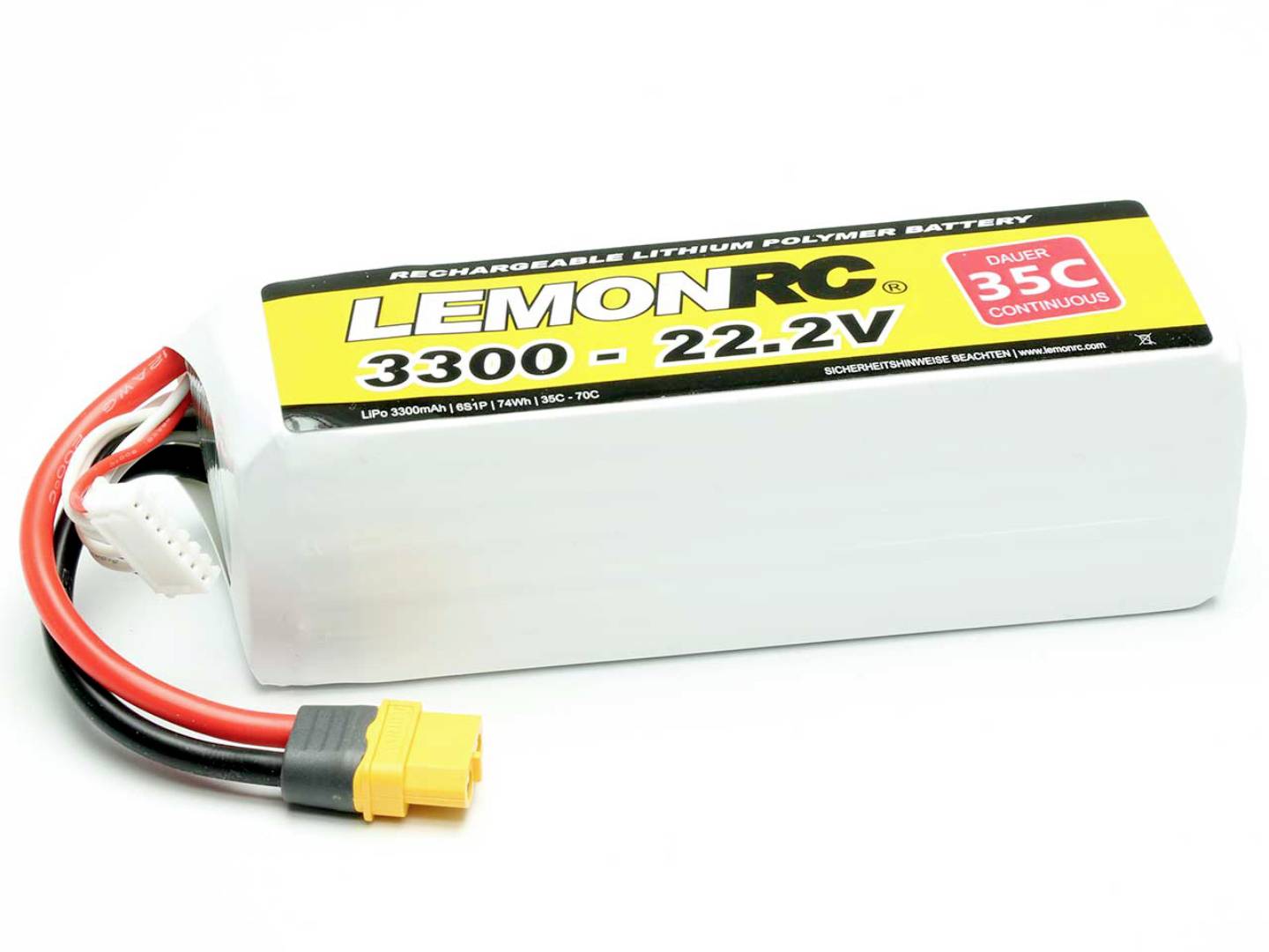 LemonRC Modellbau-Akkupack (LiPo) 22.2V 3300 mAh Zellen-Zahl: 6 35 C Softcase XT60