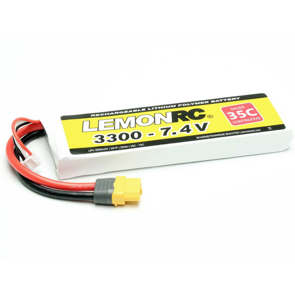 LemonRC Modellbau-Akkupack (LiPo) 7.4V 3300 mAh Zellen-Zahl: 2 35 C Softcase XT60
