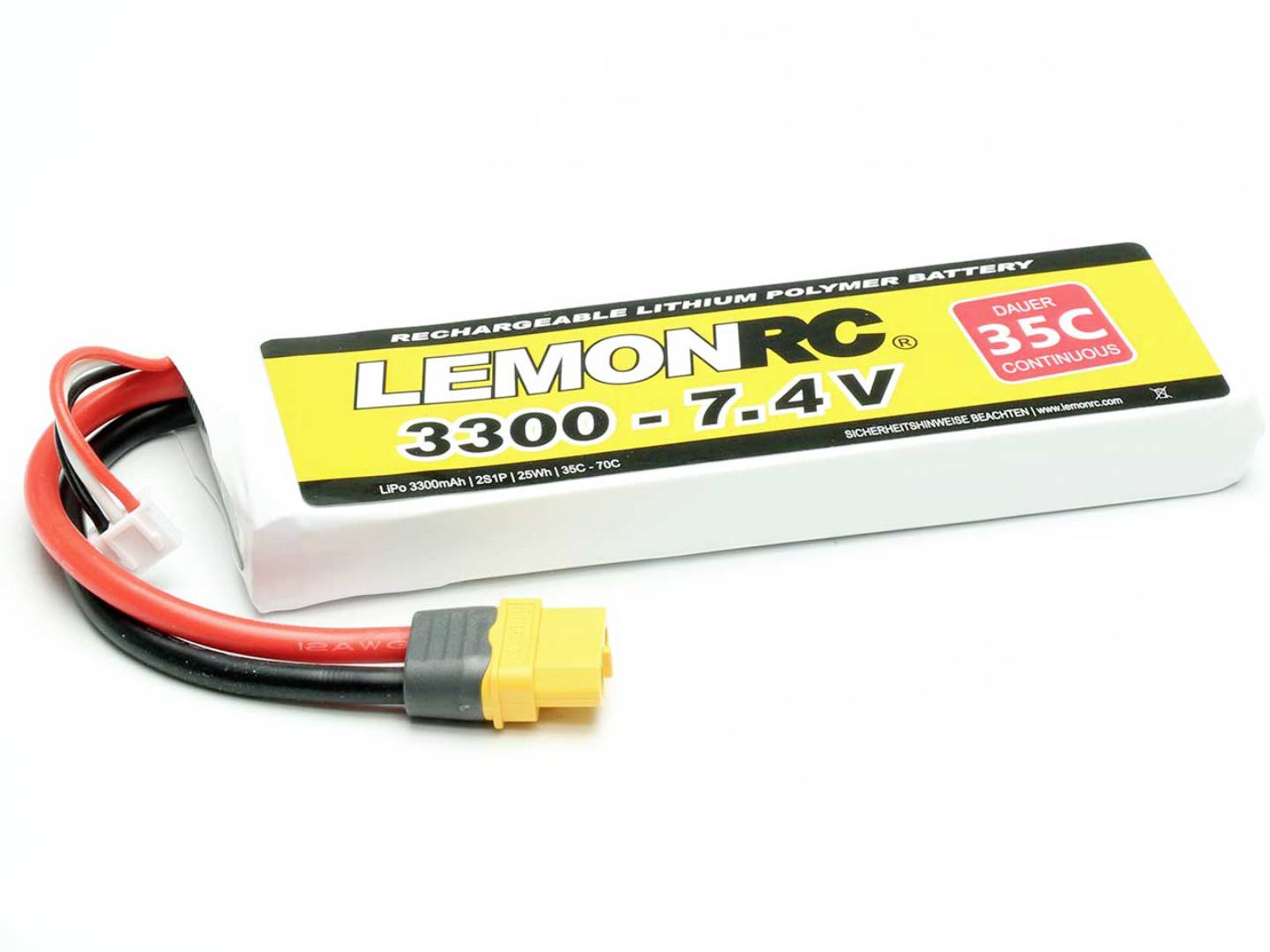 LemonRC Modellbau-Akkupack (LiPo) 7.4V 3300 mAh Zellen-Zahl: 2 35 C Softcase XT60