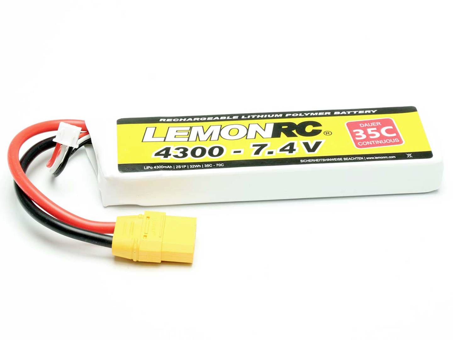 LemonRC Modellbau-Akkupack (LiPo) 7.4V 4300 mAh Zellen-Zahl: 2 35 C Softcase XT90