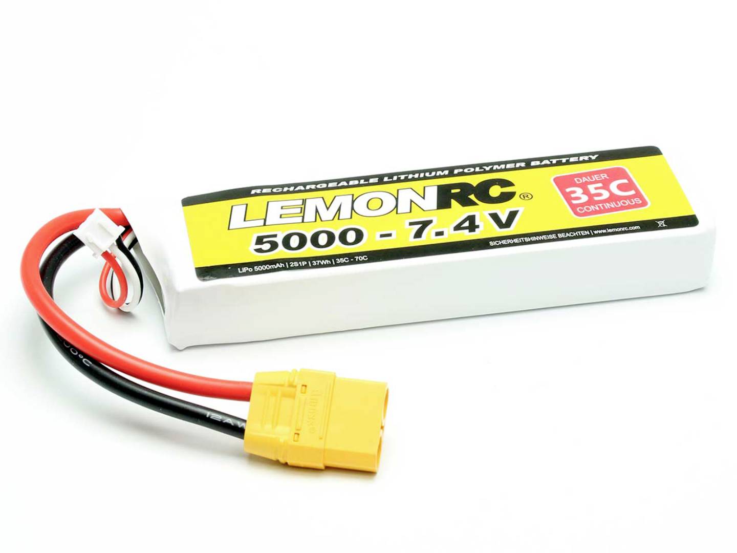 LemonRC Modellbau-Akkupack (LiPo) 7.4V 5000 mAh Zellen-Zahl: 2 35 C Softcase XT90