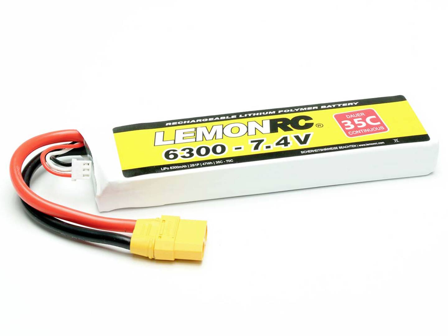 LemonRC Modellbau-Akkupack (LiPo) 7.4V 6300 mAh Zellen-Zahl: 2 35 C Softcase XT90