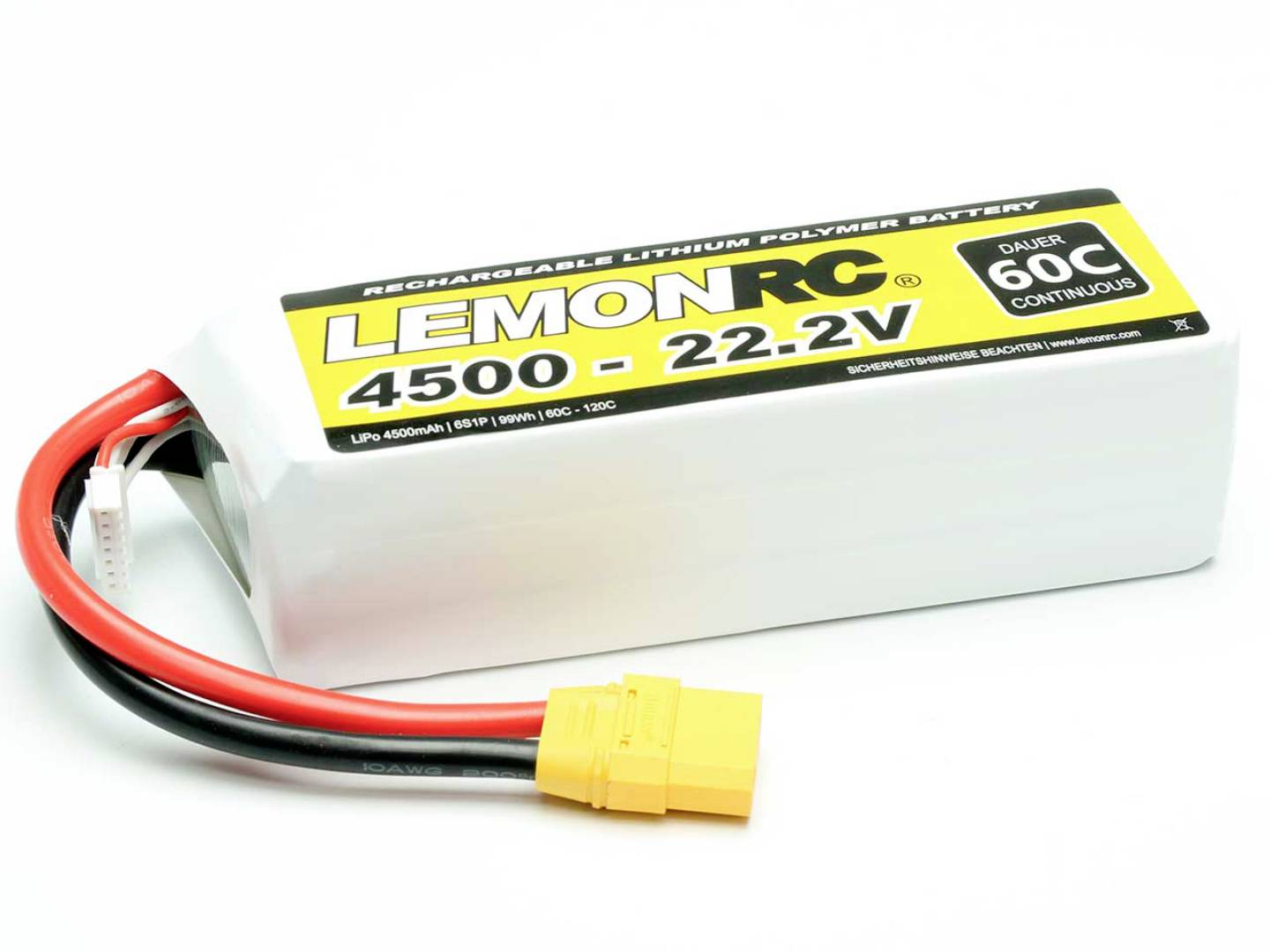 LemonRC Modellbau-Akkupack (LiPo) 22.2V 4500 mAh Zellen-Zahl: 6 60 C Softcase XT90