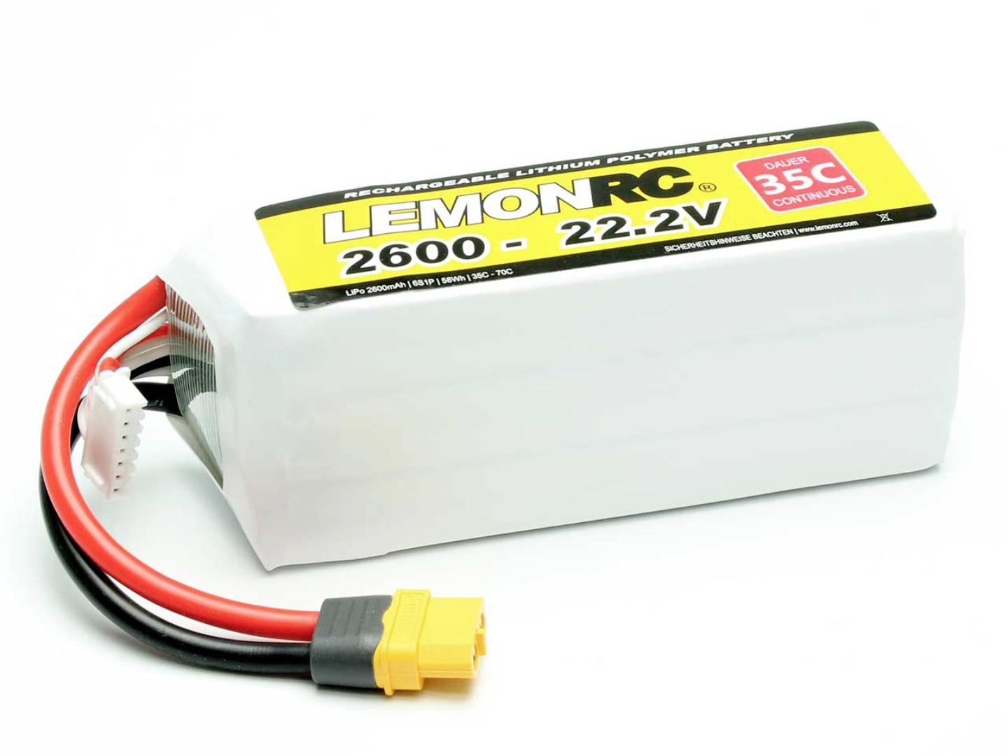 LemonRC Modellbau-Akkupack (LiPo) 22.2V 2600 mAh Zellen-Zahl: 6 35 C Softcase XT60