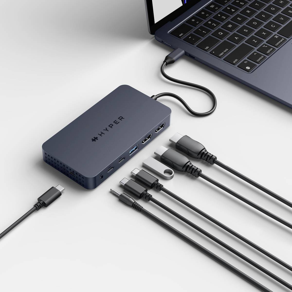 HYPER USB-C® Dockingstation HyperDrive USB-C Dock - Grey Passend für Marke Dockingstations: Universal USB-C® Power Delivery