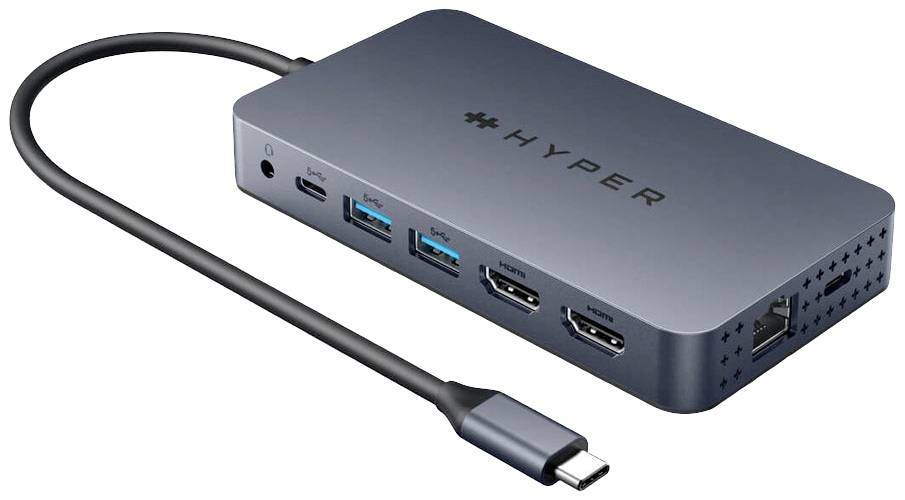 HYPER USB-C® Dockingstation Dual 4K HDMI 10-in-1 USB-C Hub Passend für Marke: Apple, Universal USB-