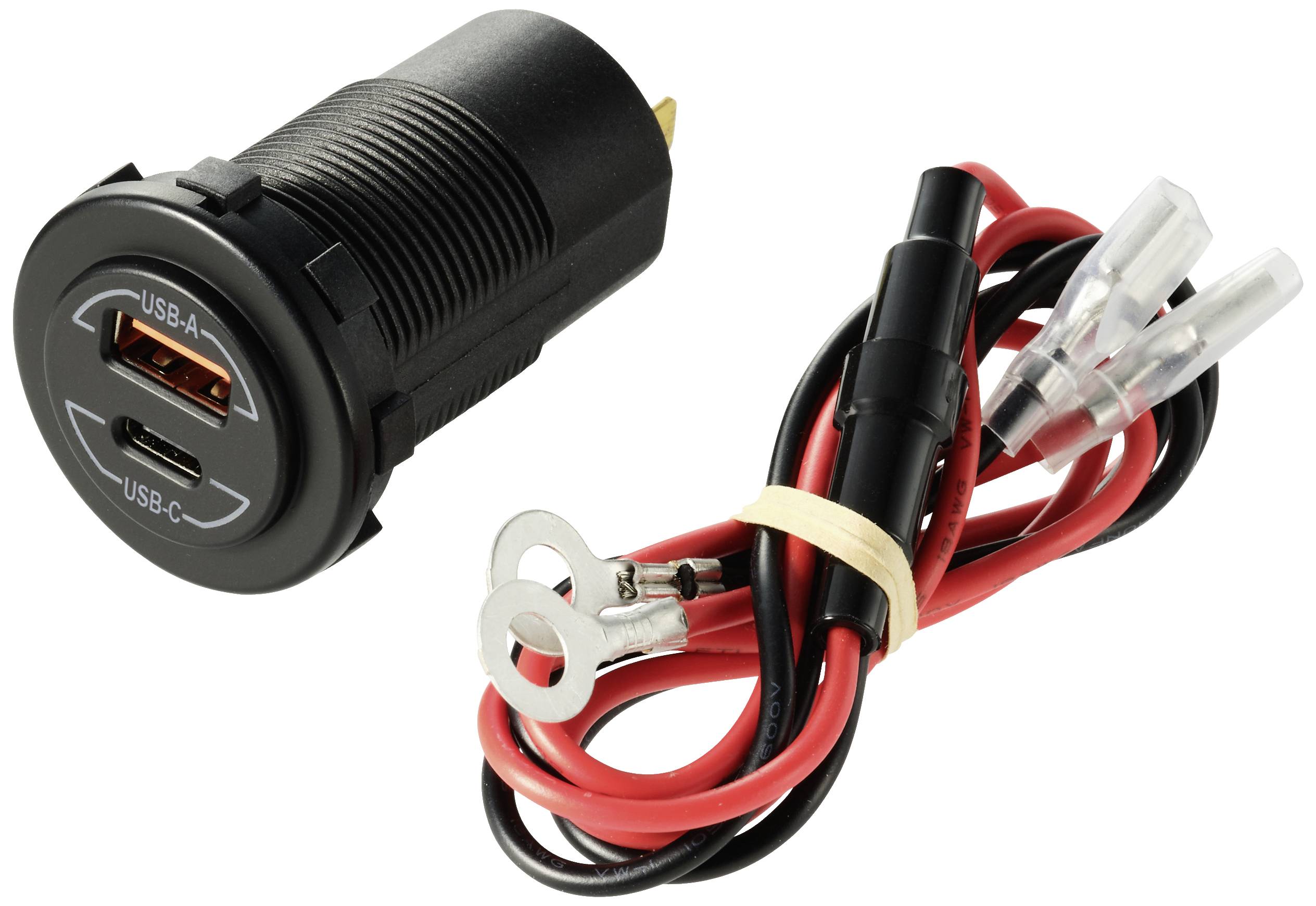 VOLTCRAFT Power-Delivery USB-Einbausteckdose Kfz 60W 12/24V