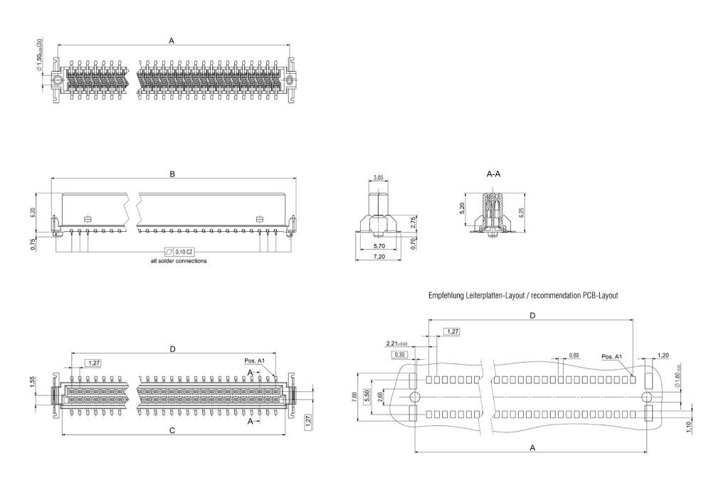 Ept 404-52012-51 Federleiste Anzahl Reihen 2 Tape