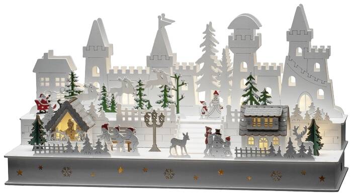 Konstsmide 3257-210 LED-Szenerie Weihnachtsmarkt Warmweiß LED Warmweiß Timer, mit Schalter