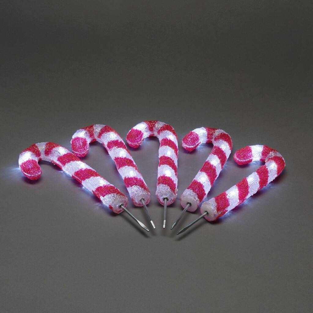 Konstsmide 6229-203 Acryl-Figur EEK: G (A - G) Zuckerstange 5er Set Gold LED Kaltweiß