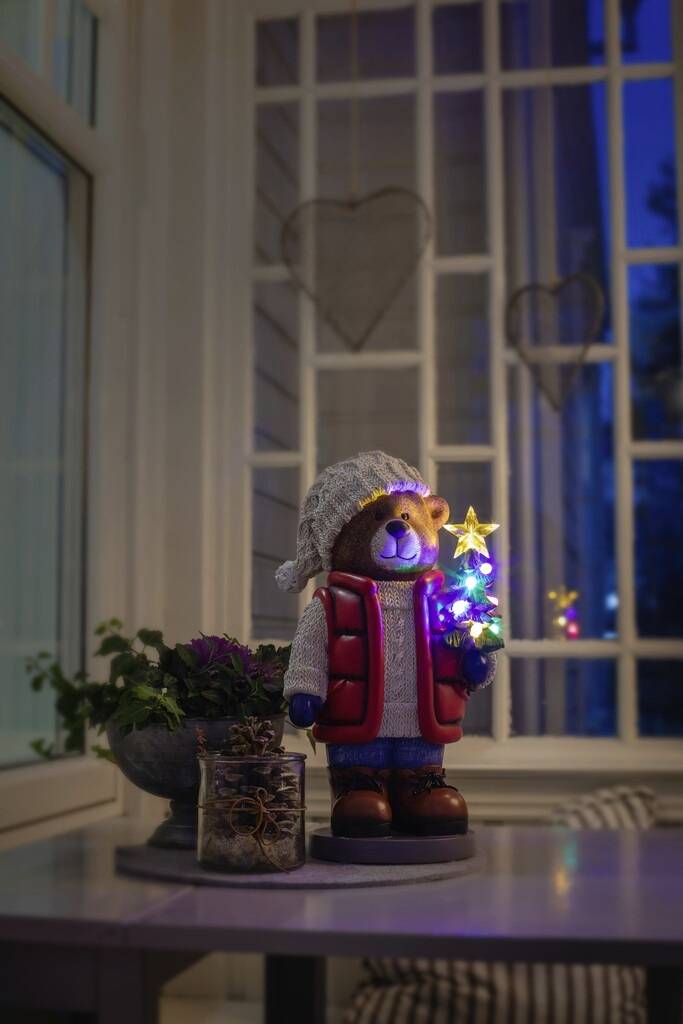 Konstsmide 4247-000 LED-Szenerie Bären Mehrfarbig LED Bunt Timer, mit Schalter