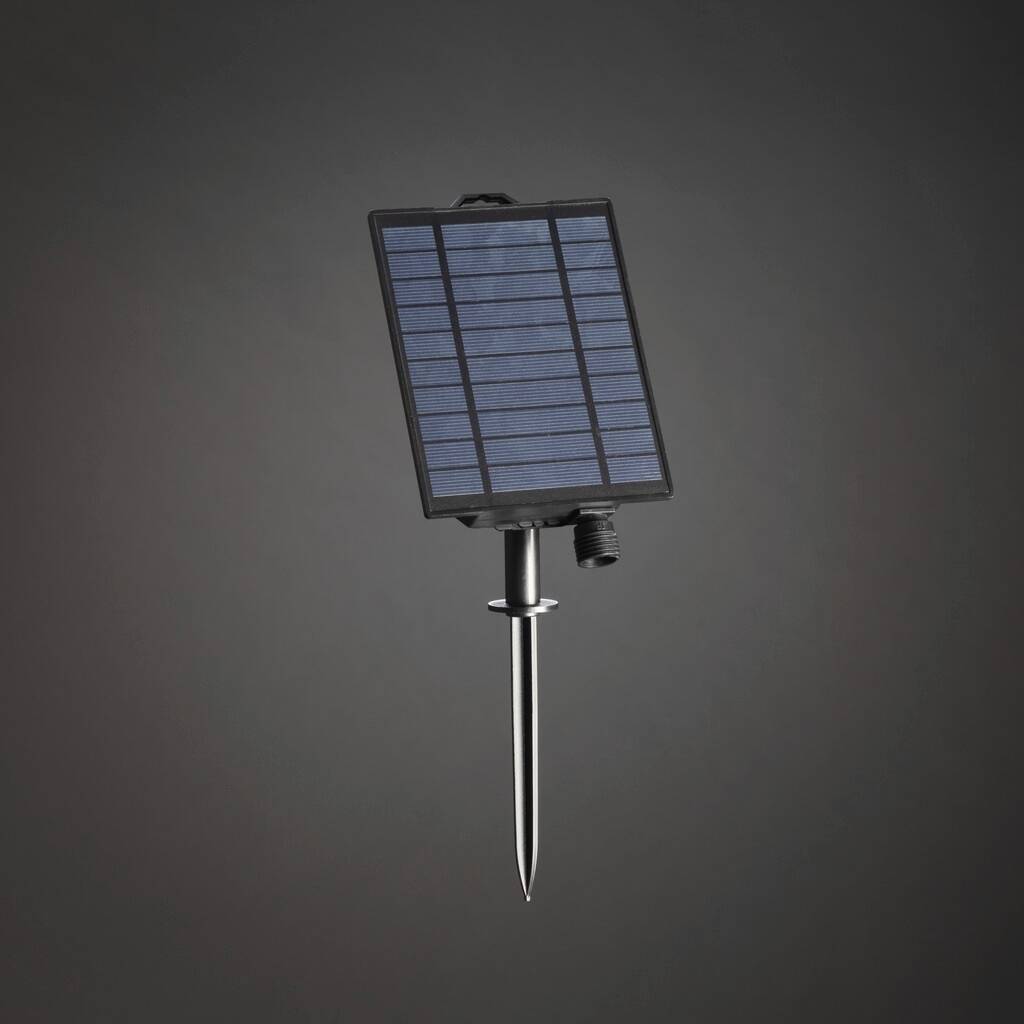 Konstsmide 3776-000 Solar-Batteriebox Schwarz Leuchtfarbe einstellbar, mit Dämmerungssensor, mit Schalter