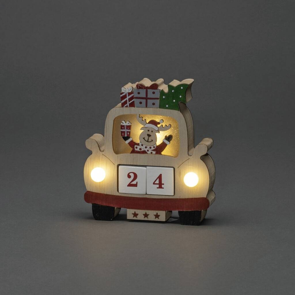 Konstsmide 3273-100 LED-Silhouette Elch im Auto Warmweiß LED Warmweiß Timer, mit Schalter