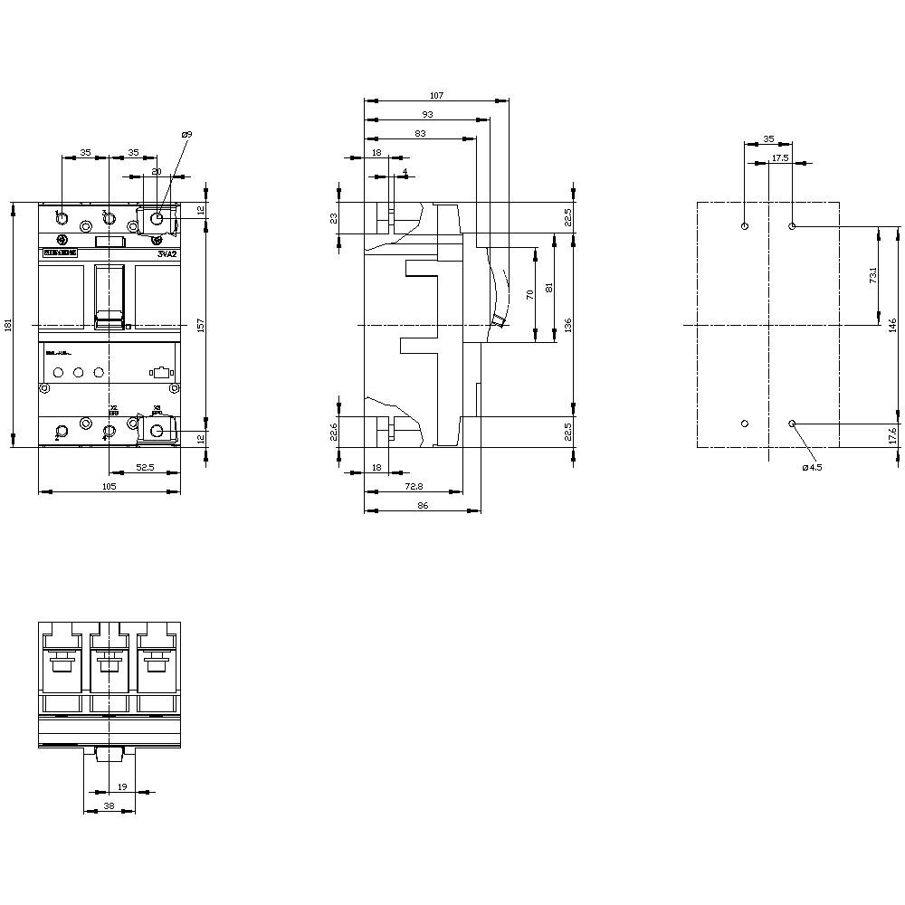 Siemens 3VA2116-0HL32-0AA0 Leistungsschalter 1St.