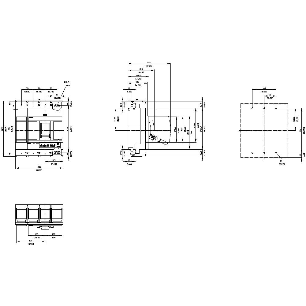 Siemens 3VA6560-6HM46-0AA0 Leistungsschalter 1 St.