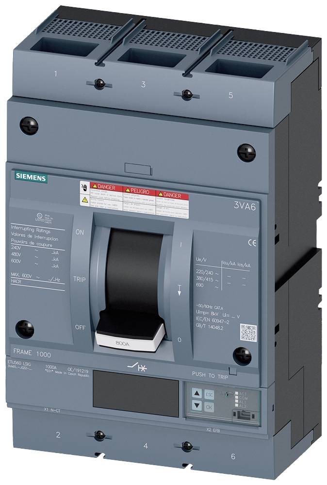 Siemens 3VA6580-7JQ32-2AA0 Leistungsschalter 1St.