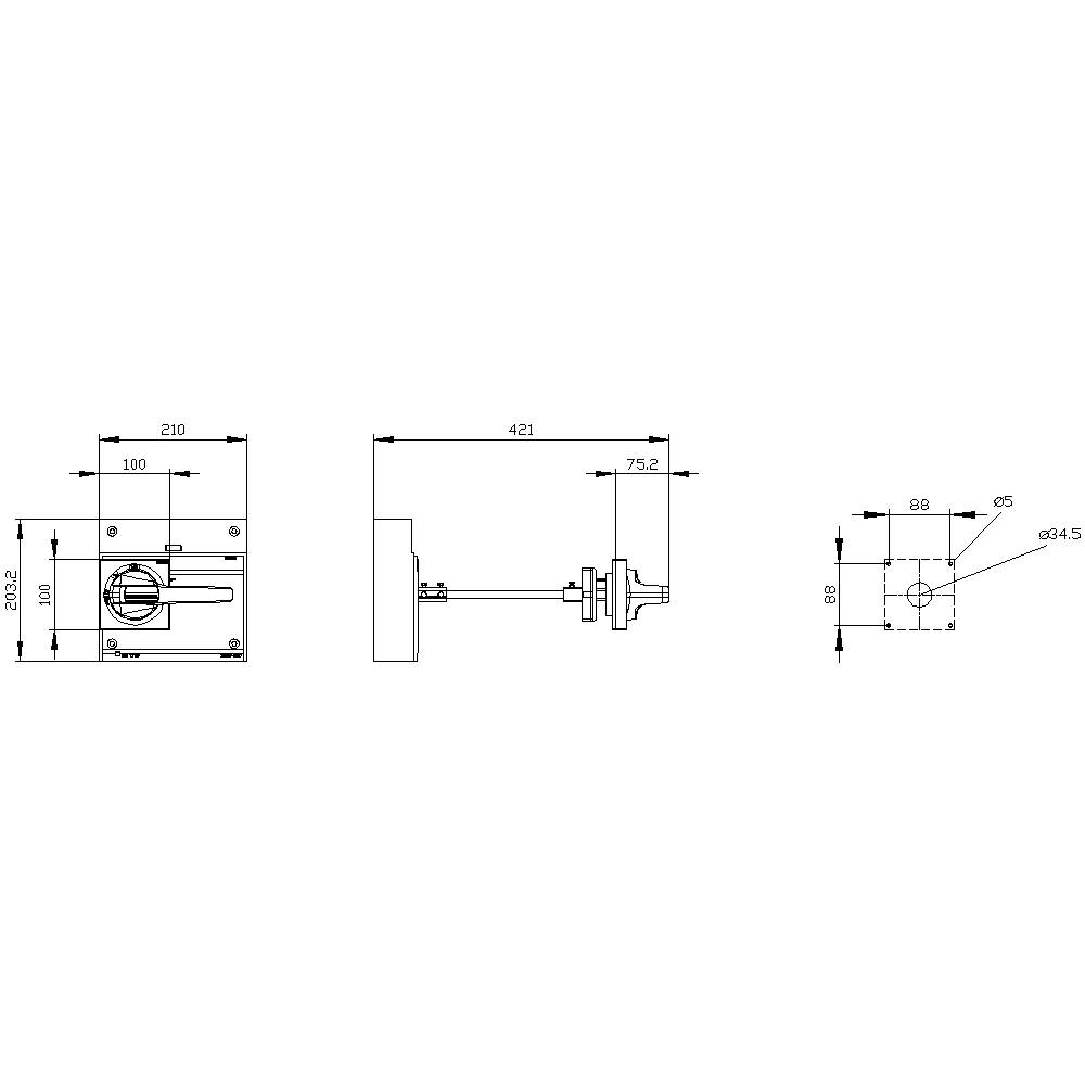 Siemens 3VA9687-0FK27 Türkupplungsdrehantrieb 1St.