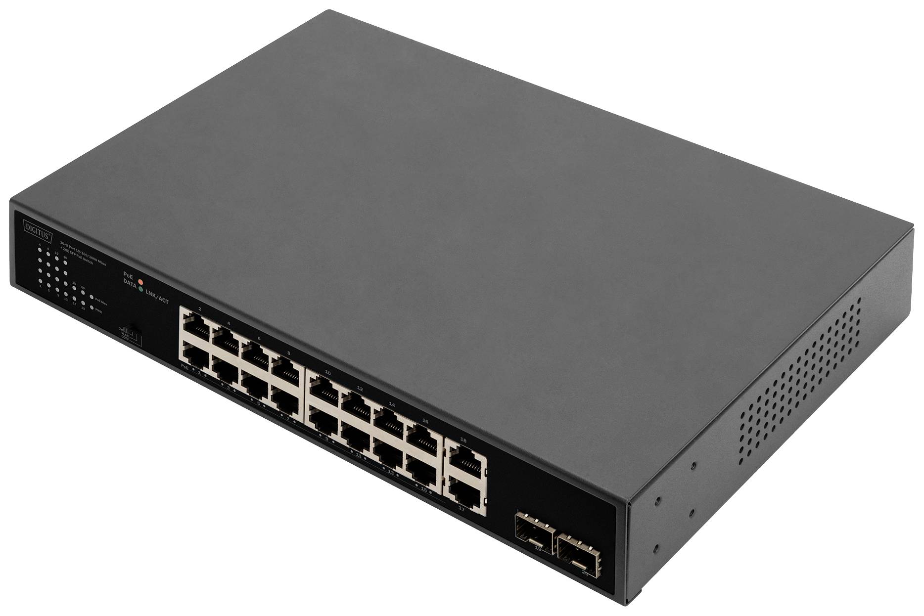 Digitus DN-95358 Ethernet Switch 16 + 2 Port 10 / 100 / 1000MBit/s PoE-Funktion
