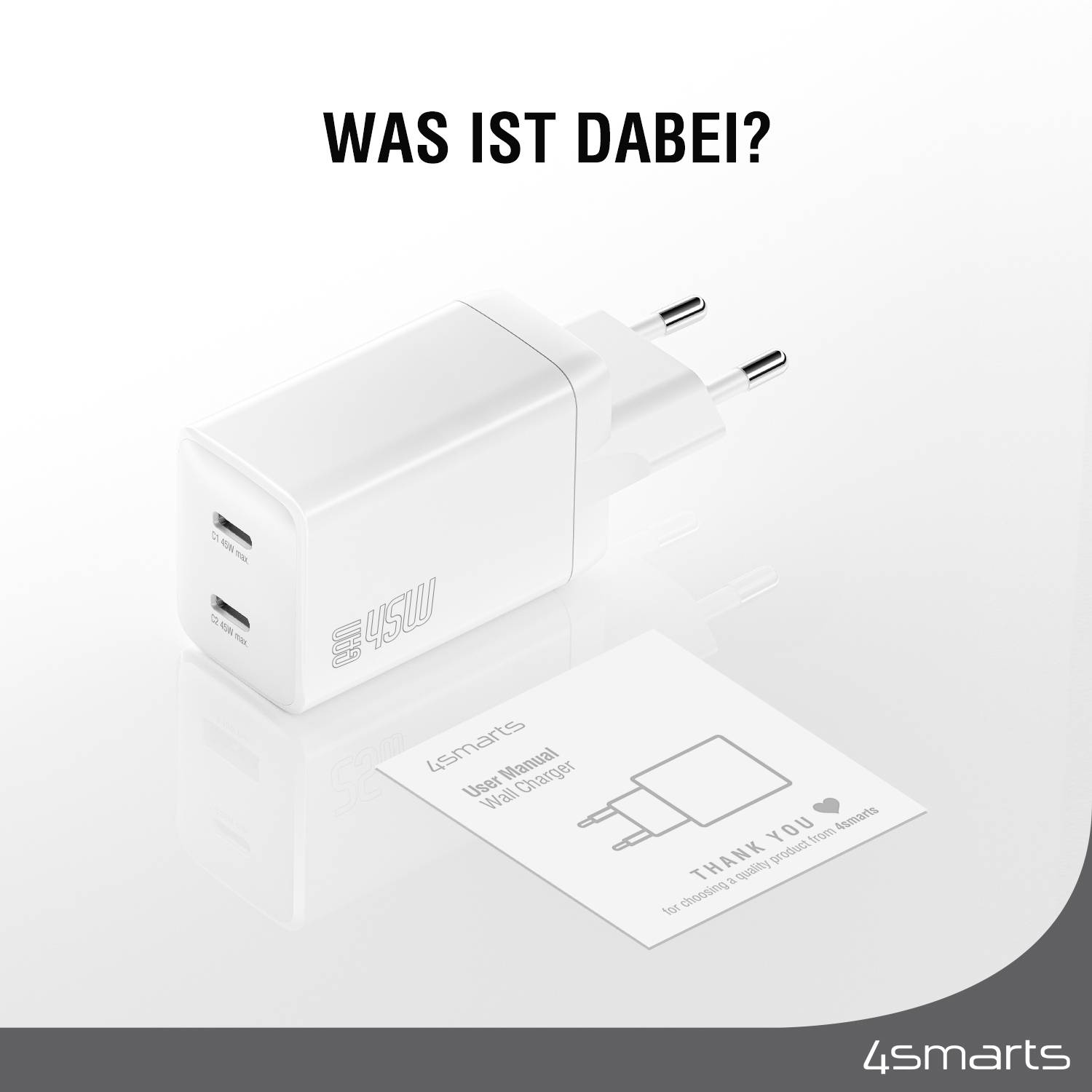 4smarts PDPlug Dual - Netzteil - GaN - 45 Watt