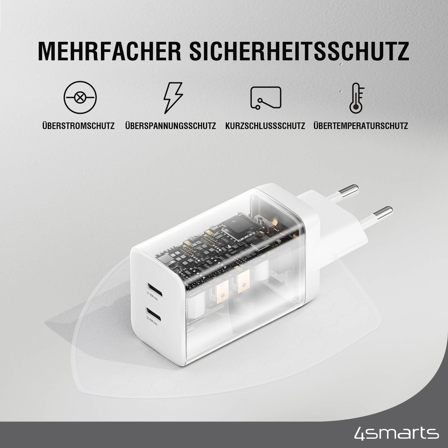4smarts PDPlug Dual - Netzteil - GaN - 45 Watt
