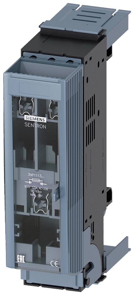 Siemens Sentron Sicherungsträger, ein elektrisches Bauteil, zur Aufnahme und Sicherung von Schmelzeinsätzen in elektrischen Schaltungen.