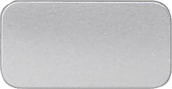 Rechteckige Silberoberfläche mit strukturierter Textur.