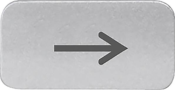 Pfeilsymbol, das nach rechts zeigt, auf grauem Hintergrund.