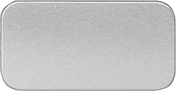 Rechteckige graue Metalloberfläche mit leicht strukturiertem Finish.