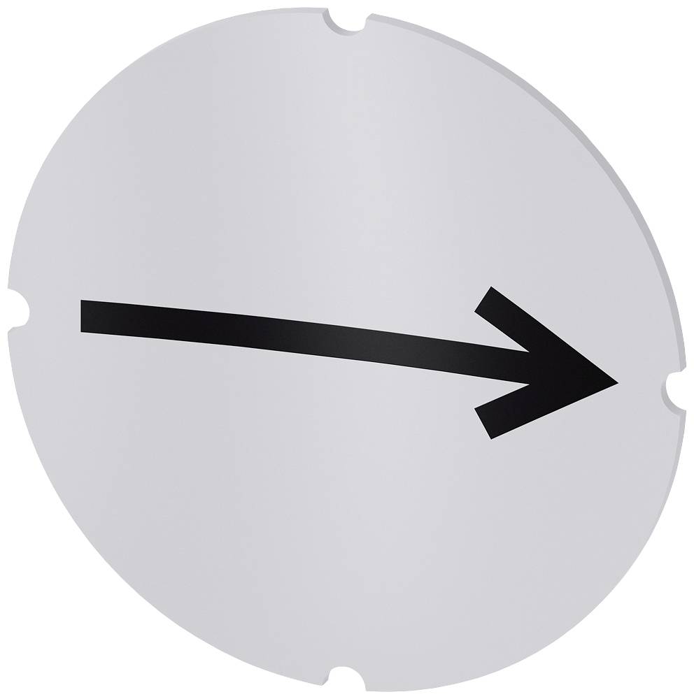 Ein rundes Verkehrsschild mit einem schwarzen Pfeil, der nach rechts zeigt.