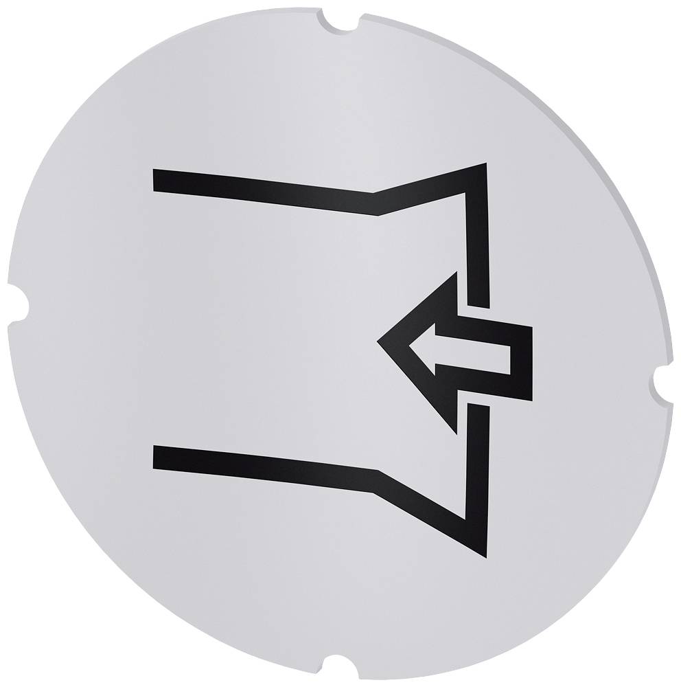 Piktogramm eines Gebäudes mit einem abwärts gerichteten Pfeil durch die Mitte, möglicherweise symbolisiert es einen Eingang oder Durchgang.